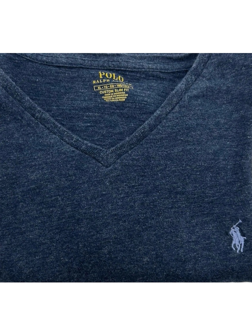 Polo by Ralph Lauren Heathered Navy V-Neck Tee